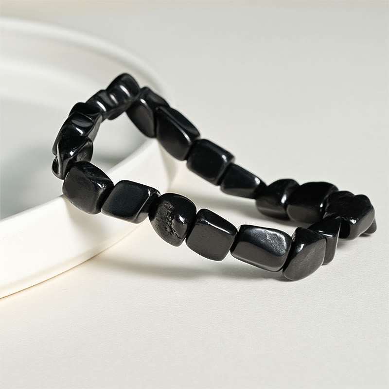 Pulsera de cuentas de protección de shungita auténtica y natural de 8 mm con Buddha Stones - image 2