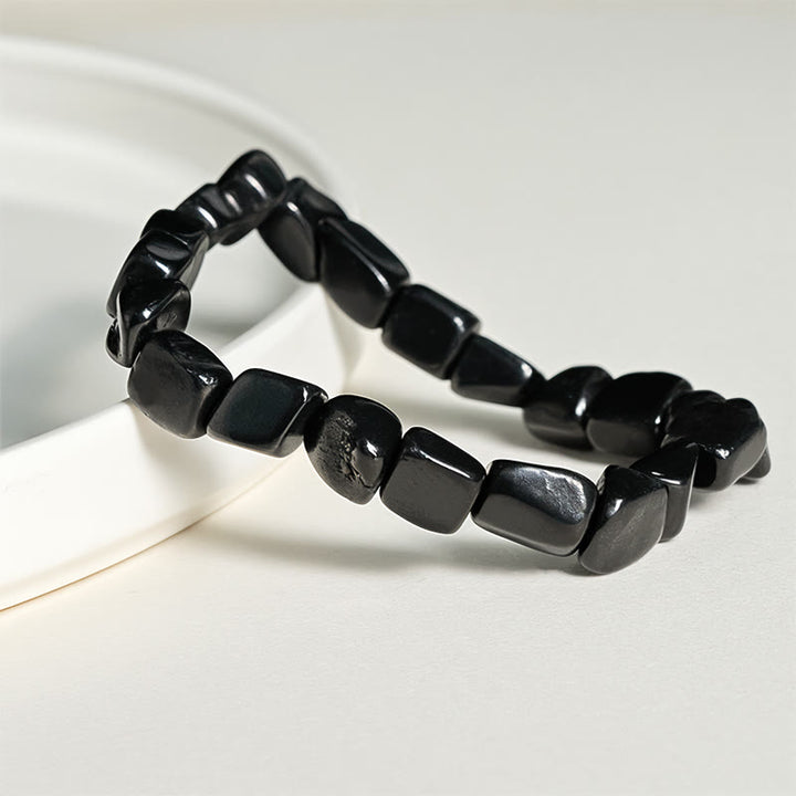 Pulsera de cuentas de protección de shungita auténtica y natural de 8 mm con Buddha Stones - image 2
