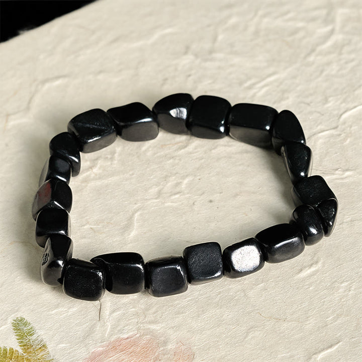 Pulsera de cuentas de protección de shungita auténtica y natural de 8 mm con Buddha Stones - image 1
