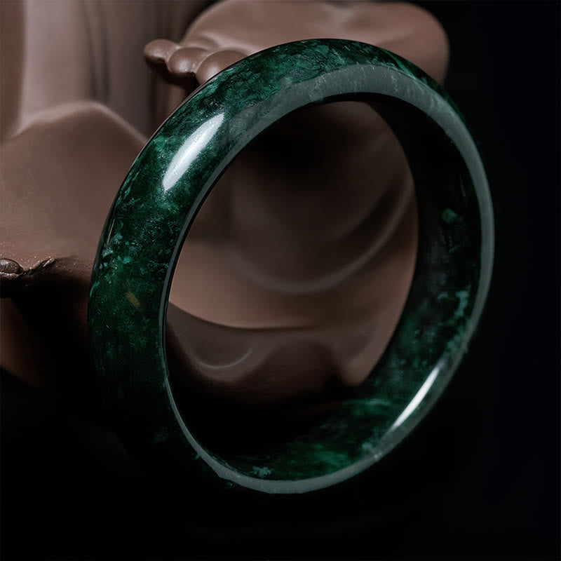 Brazalete protector de jade negro y verde Nanyang con Buddha Stones - image 1