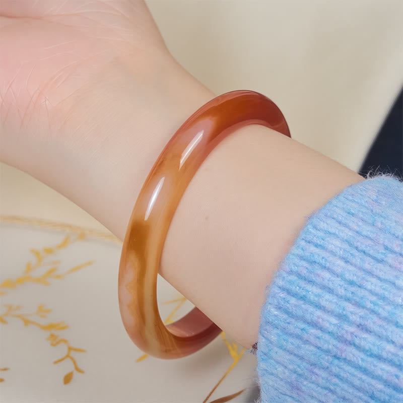 Pulsera brazalete de ágata roja con vetas de Buddha Stones - image 4