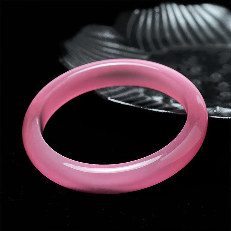 Pulsera brazalete con Buddha Stones, piedra de ojo de gato rosa, paz y amor - image 3