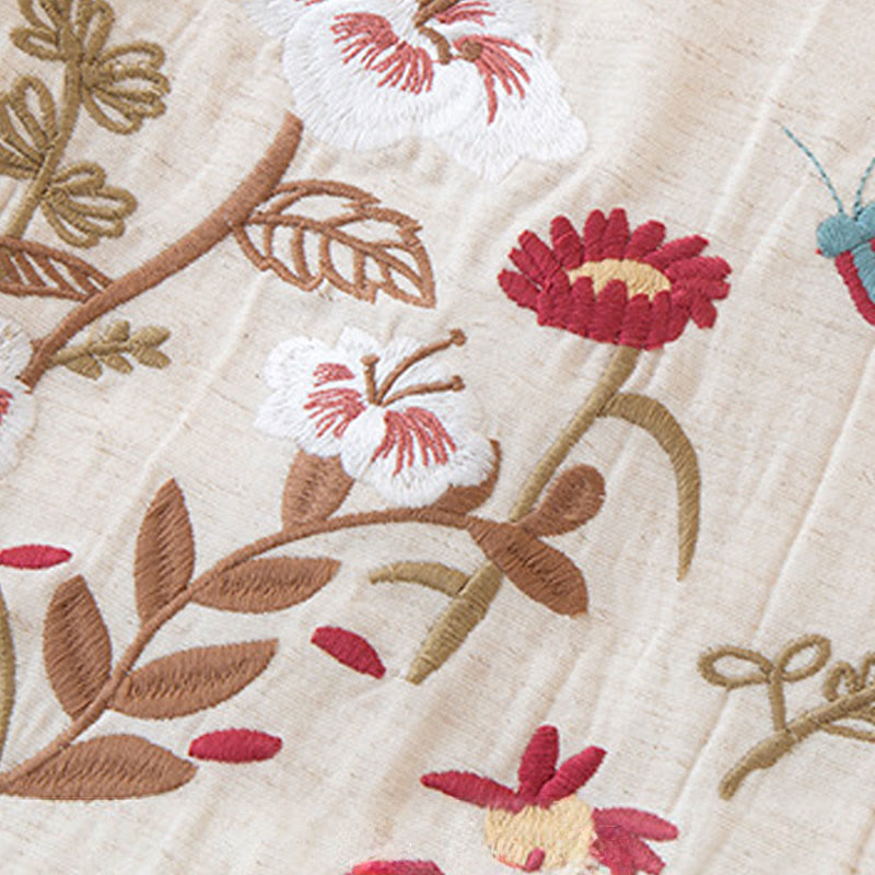 Conjunto de pijama de algodón con Buddha Stones, 2 piezas, estampado floral colorido, mariposa, manga larga, cuello en V, pantalones y bolsillos - image 1