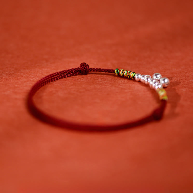 Collar ajustable con campana plateada y Buddha Stones, con cuerda roja y negra para gatos y perros pequeños. - image 8