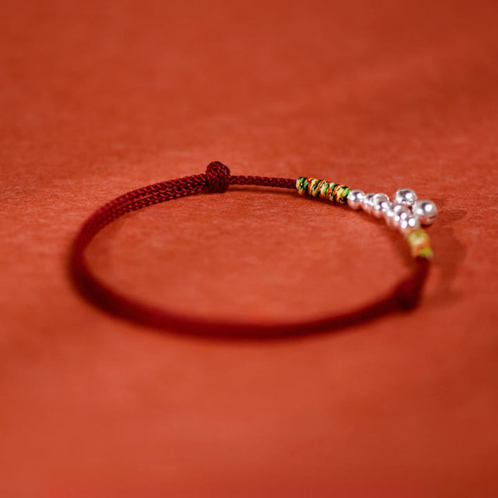 Collar ajustable con campana plateada y Buddha Stones, con cuerda roja y negra para gatos y perros pequeños. - image 8