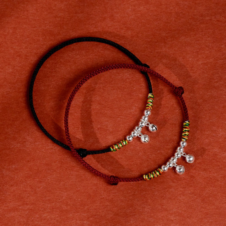 Collar ajustable con campana plateada y Buddha Stones, con cuerda roja y negra para gatos y perros pequeños. - image 13