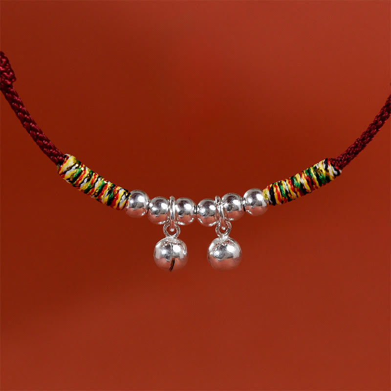 Collar ajustable con campana plateada y Buddha Stones, con cuerda roja y negra para gatos y perros pequeños. - image 10