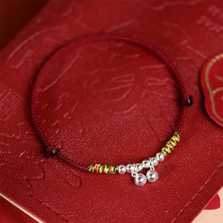 Collar ajustable con campana plateada y Buddha Stones, con cuerda roja y negra para gatos y perros pequeños. - image 2