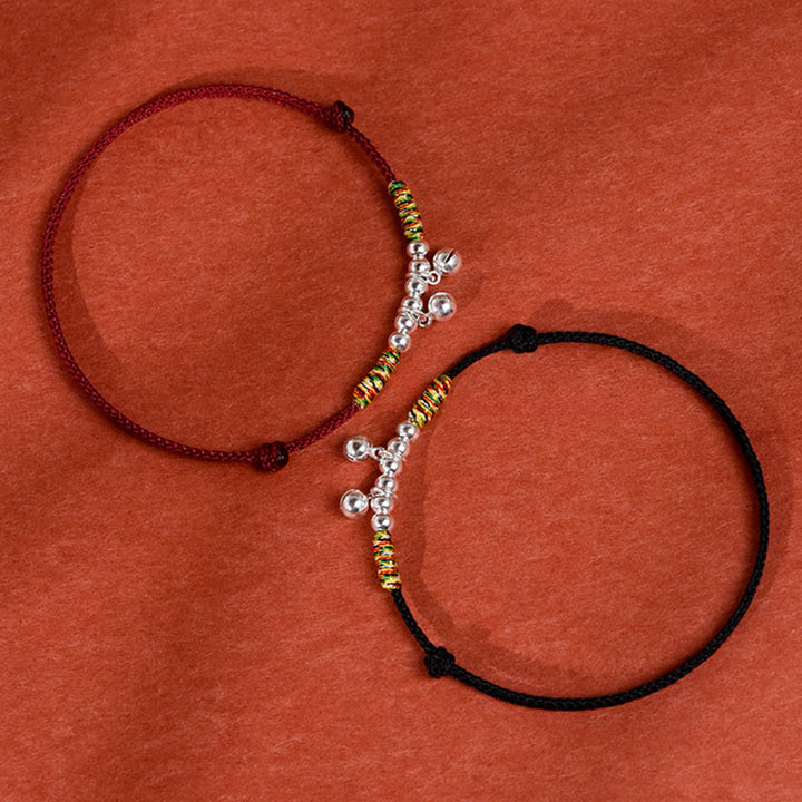 Collar ajustable con campana plateada y Buddha Stones, con cuerda roja y negra para gatos y perros pequeños. - image 14