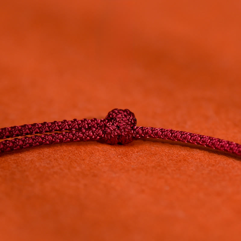 Colgante de plata con Buddha Stones para atraer la fortuna, símbolo Fu, hilo rojo, collar ajustable para gatos y perros pequeños. - image 8