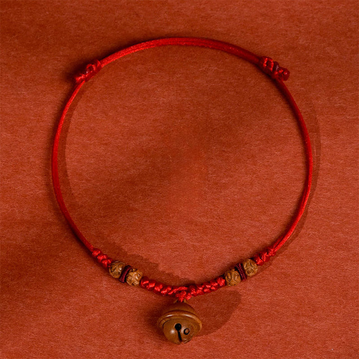 Collar para mascotas con cuentas de madera de durazno y cuerda roja de Buddha Stones, ajustable y resistente, para gatos y perros pequeños. - image 1