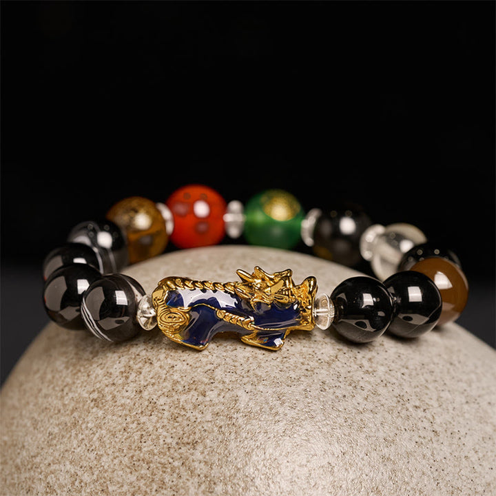 Pulsera positiva Pi Xiu con cuentas de sardónice y Buddha Stones que cambian de color con cinco elementos - image 1