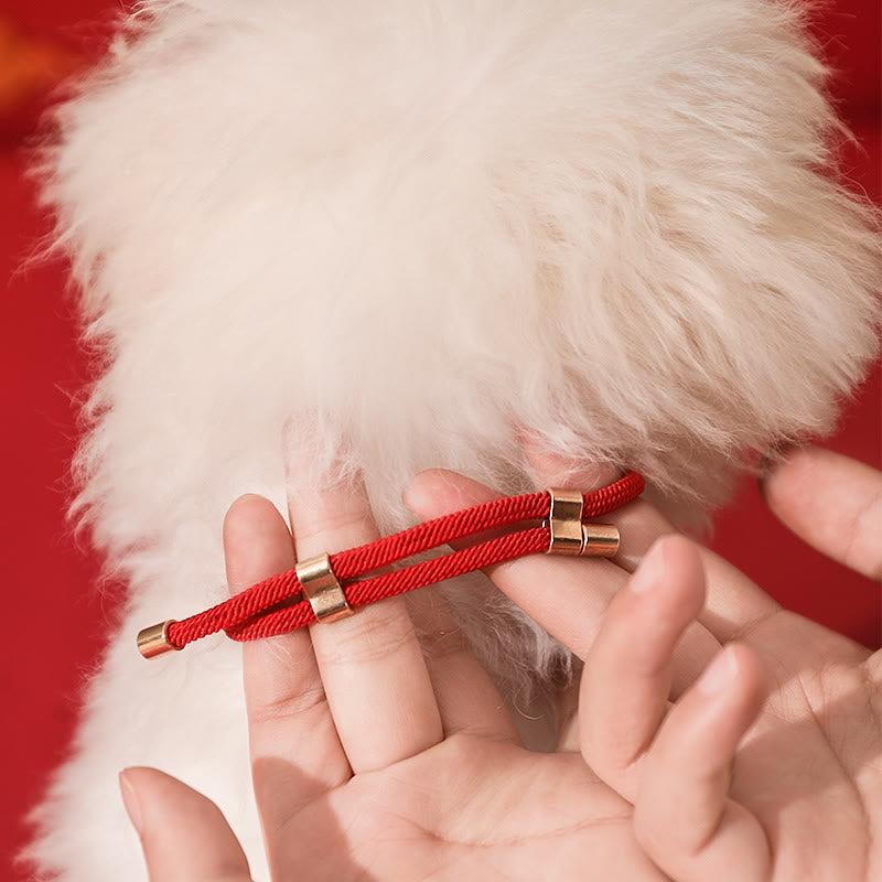 Colgante de metal con Buddha Stones, hilo rojo, paz, alegría, bendición, protección, collar ajustable para gatos y perros pequeños. - image 10