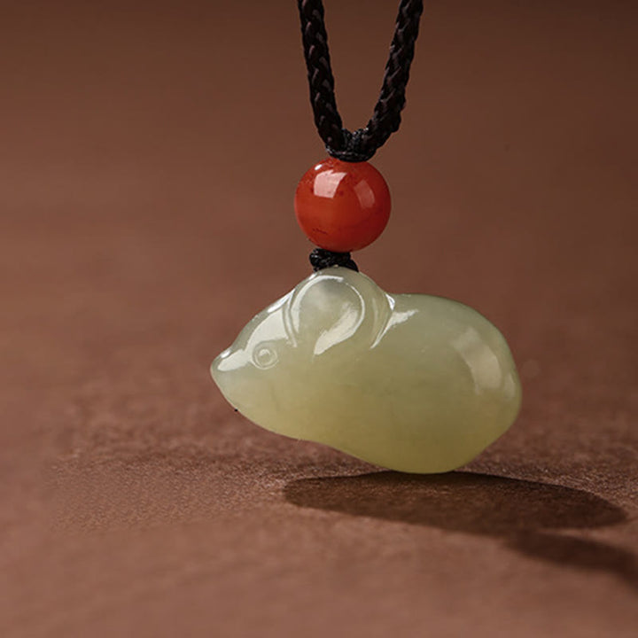 Collar con colgantes de prosperidad, Buddha Stones, año del caballo, jade, ágata roja del sur, zodiaco chino - Rata - image 6