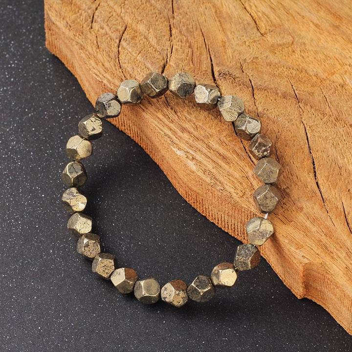 Pulsera de protección y confianza con cuentas irregulares de pirita y Buddha Stones - image 7