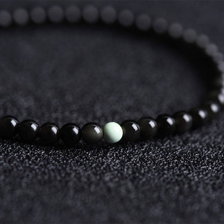 Pulsera de Obsidiana Negra y Turquesa con Buddha Stones para la Fuerza - image 4