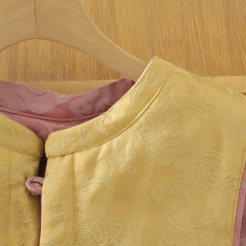 Chaleco sin mangas de algodón para mujer con estampado de flores y Buddha Stones y botones de rana - image 16