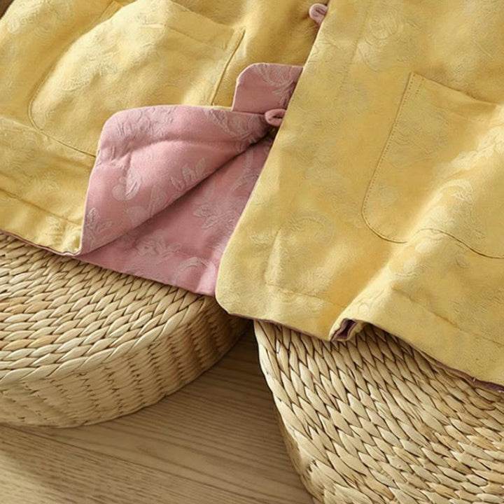 Chaleco sin mangas de algodón para mujer con estampado de flores y Buddha Stones y botones de rana - image 21