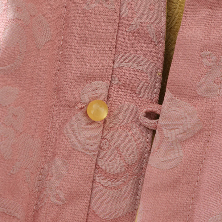 Chaleco sin mangas de algodón para mujer con estampado de flores y Buddha Stones y botones de rana - image 8