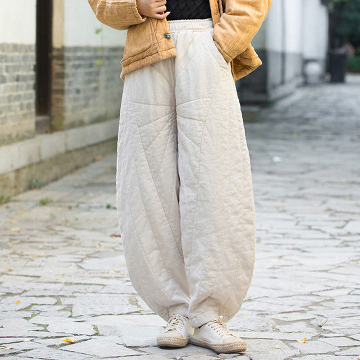 Pantalones gruesos de algodón liso Buddha Stones para mujer, tallas 7-8, con bolsillos - image 6