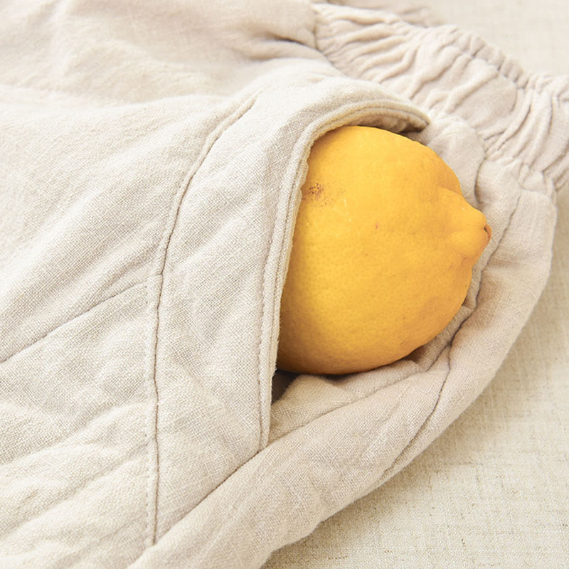 Pantalones gruesos de algodón liso Buddha Stones para mujer, tallas 7-8, con bolsillos - image 9