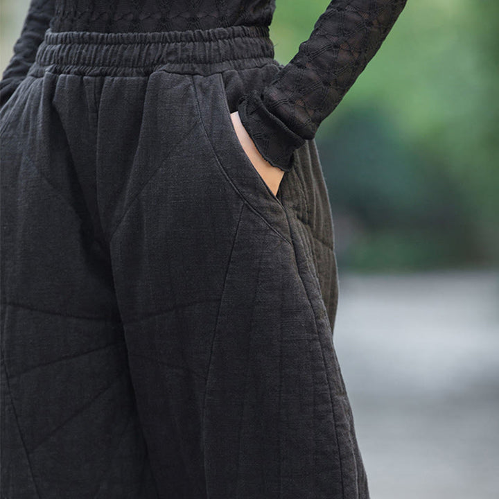 Pantalones gruesos de algodón liso Buddha Stones para mujer, tallas 7-8, con bolsillos - image 16