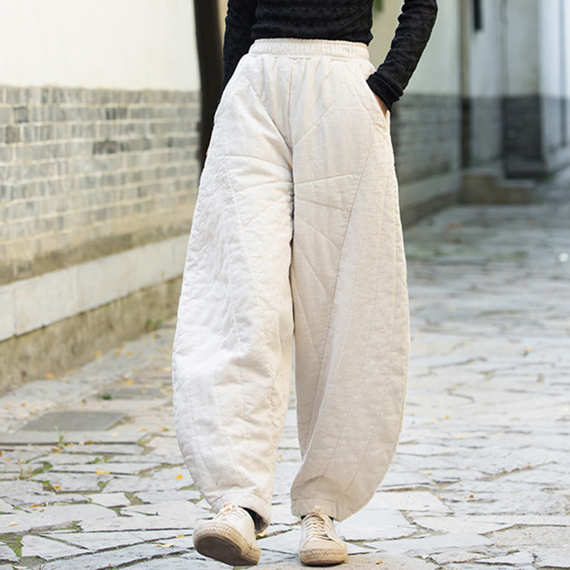 Pantalones gruesos de algodón liso Buddha Stones para mujer, tallas 7-8, con bolsillos - image 2