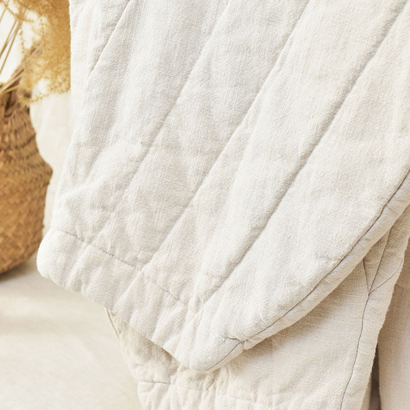 Pantalones gruesos de algodón liso Buddha Stones para mujer, tallas 7-8, con bolsillos - image 10