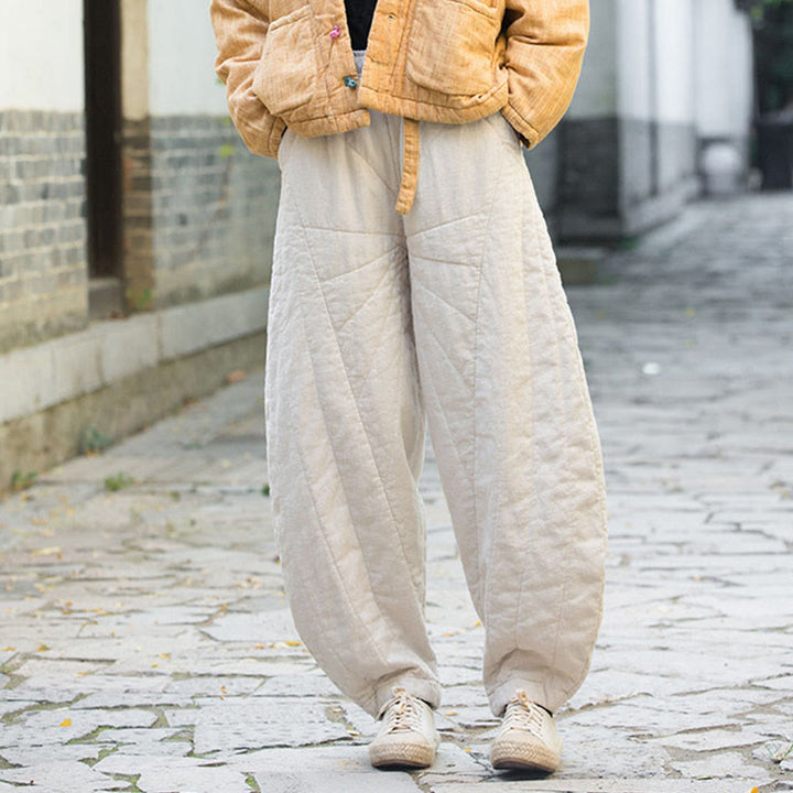 Pantalones gruesos de algodón liso Buddha Stones para mujer, tallas 7-8, con bolsillos - image 4