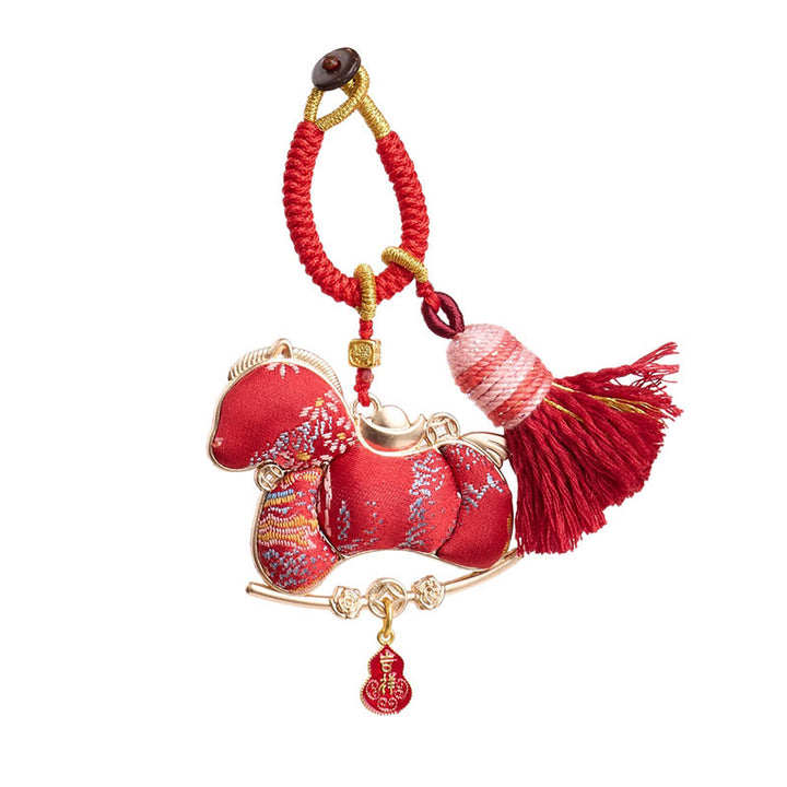 Llavero con diseño de lingote de calabaza multicolor del Año del Caballo con Buddha Stones, libertad y prosperidad. - image 3