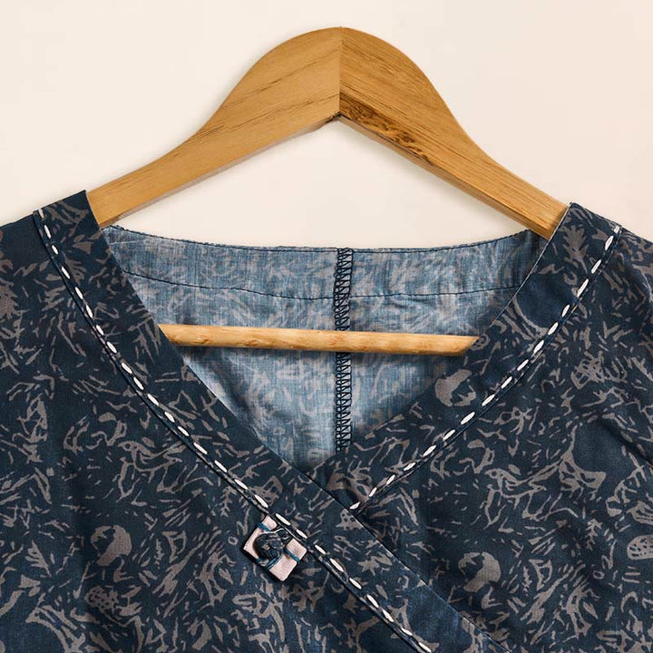 Camisa de manga larga para mujer con estampado floral y cuello en V de Buddha Stones Spring - image 21