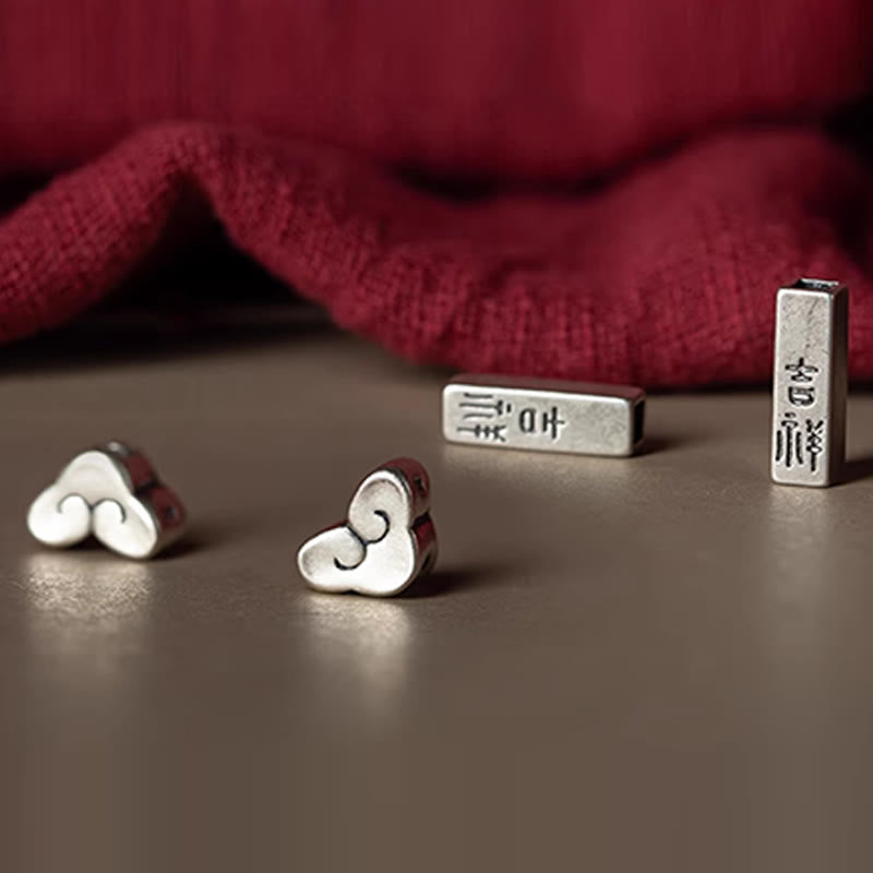 Pulsera de hilo trenzado con hebilla de paz y cinabrio de plata de ley 925 con Buddha Stones - image 18