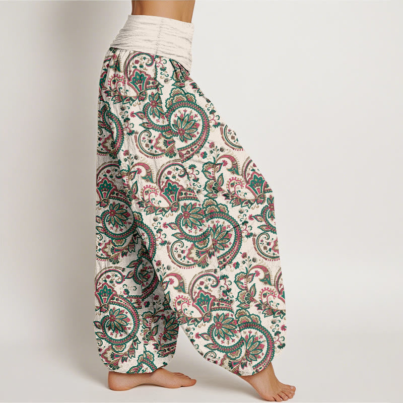 Pantalones Buddha Stones de algodón con diseño retro de flores y hojas de enredadera para mujer, con cintura elástica - image 7