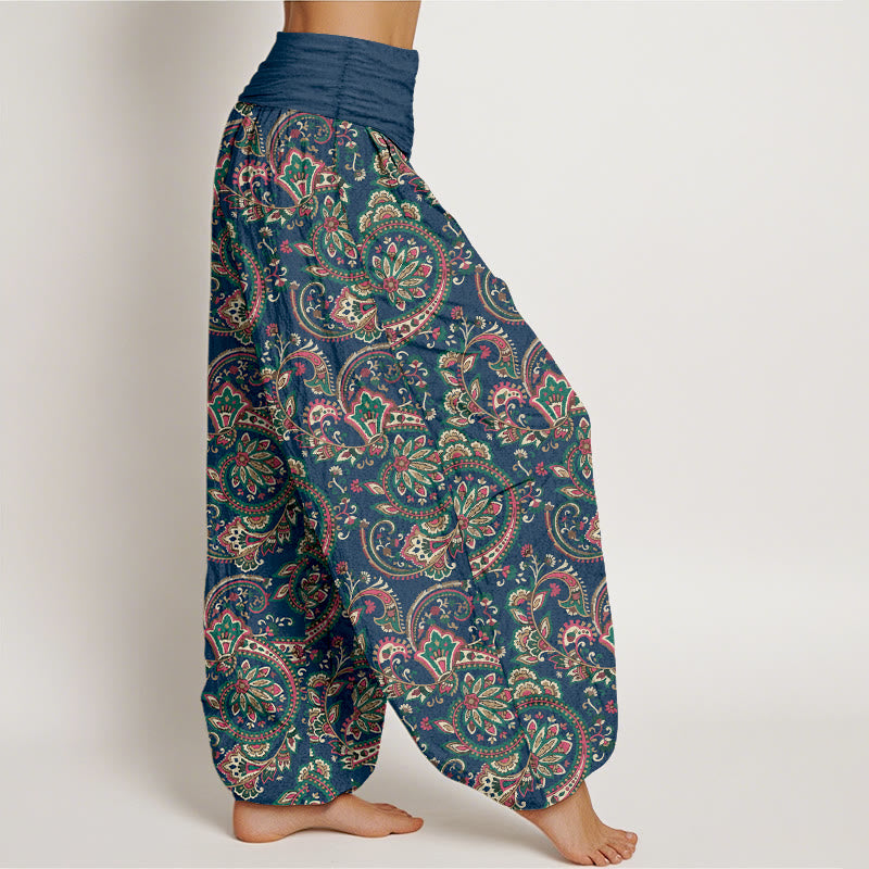 Pantalones Buddha Stones de algodón con diseño retro de flores y hojas de enredadera para mujer, con cintura elástica - image 10