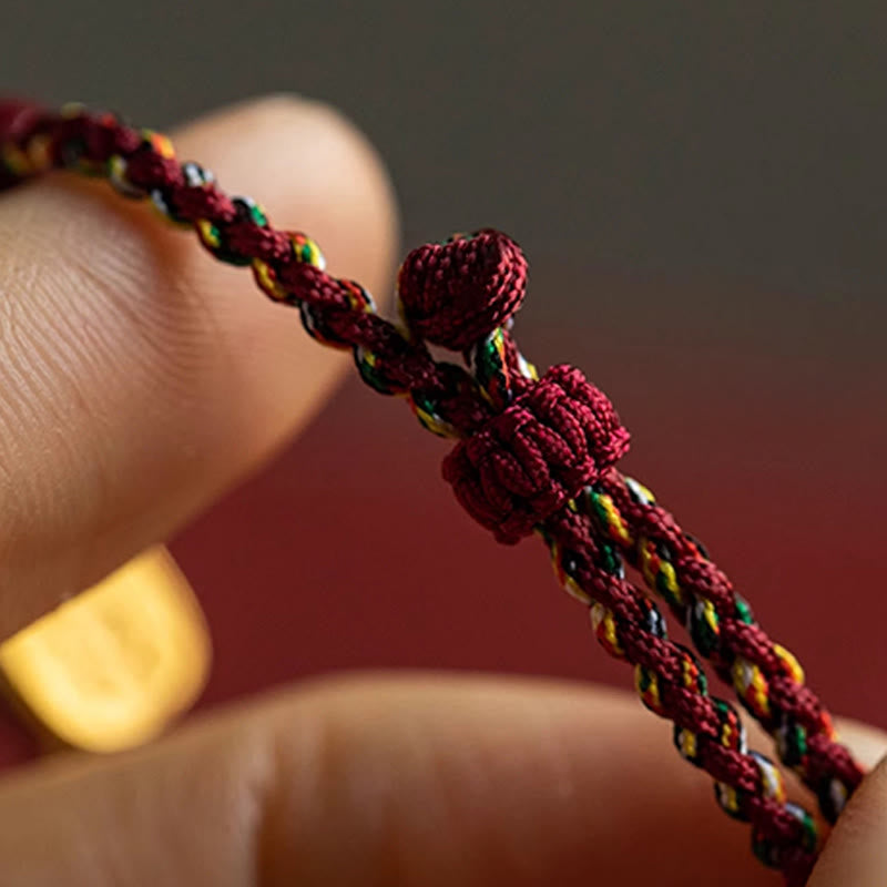 Pulsera de la suerte con Buddha Stones, amuleto de la suerte, jade cian hetiano, jade blanco, hilo trenzado multicolor - image 17