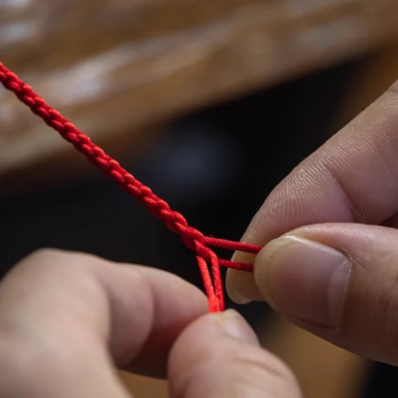 Pulsera de la suerte con Buddha Stones, amuleto de la suerte, jade cian hetiano, jade blanco, hilo trenzado multicolor - image 4