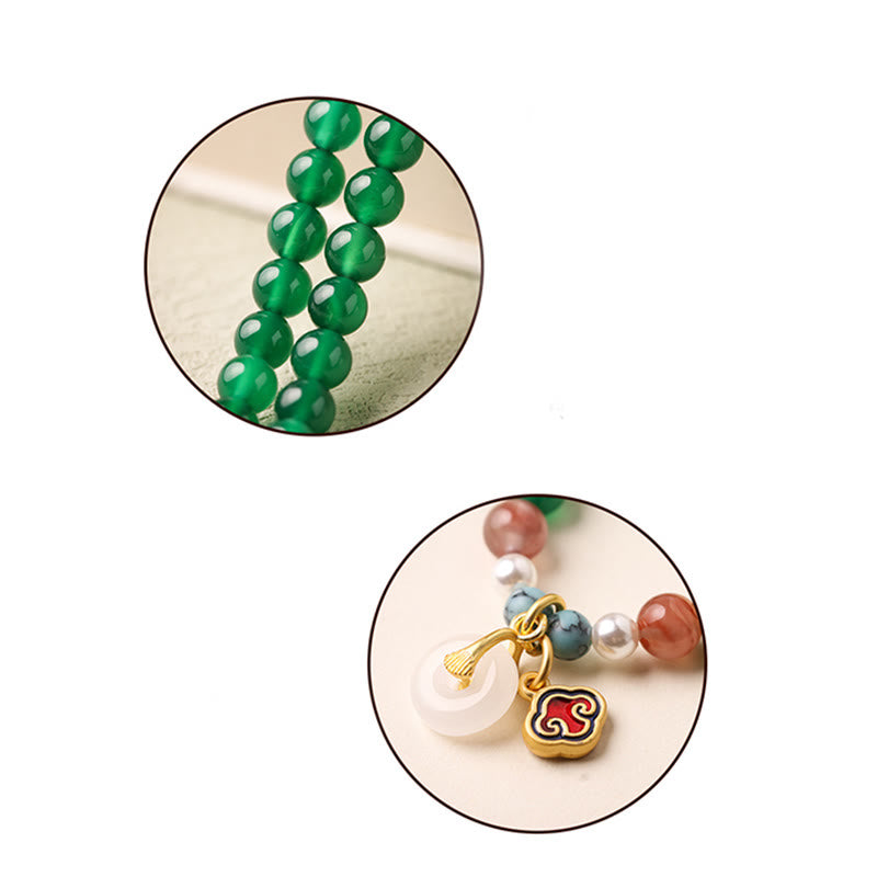 Mala tibetano con Buddha Stones, hebilla de paz, ágata verde, soporte de poder - image 12