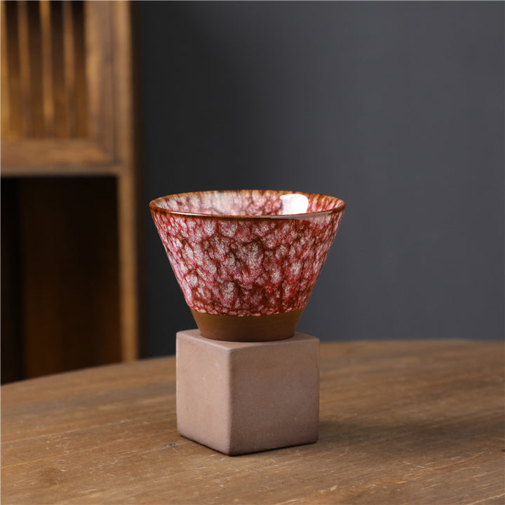 Taza de café de cerámica con cambio de horno Retro Buddha Stones, taza de café expreso con Base de 200ml