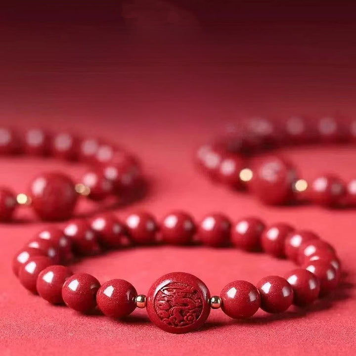 Pulsera de bendición pacífica con Buddha Stones, año del caballo, tallada en cinabrio - image 39