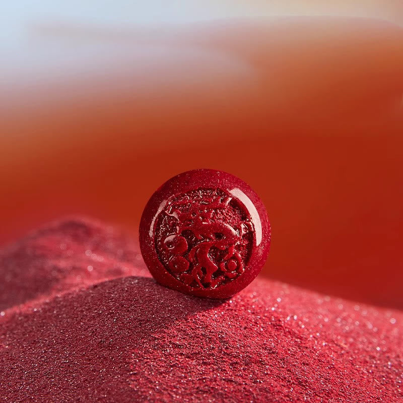 Pulsera de bendición pacífica con Buddha Stones, año del caballo, tallada en cinabrio - image 21