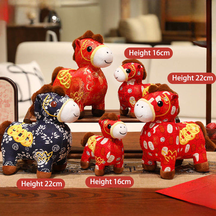 Muñeco de peluche con monedas de cobre del Año del Caballo y Buddha Stones para decoración del hogar - image 22