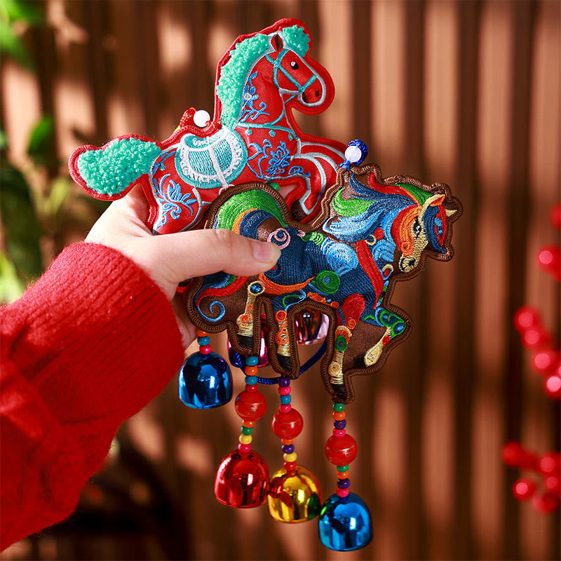 Adorno colgante con borlas y campana bordada con Buddha Stones del Año del Caballo - image 17