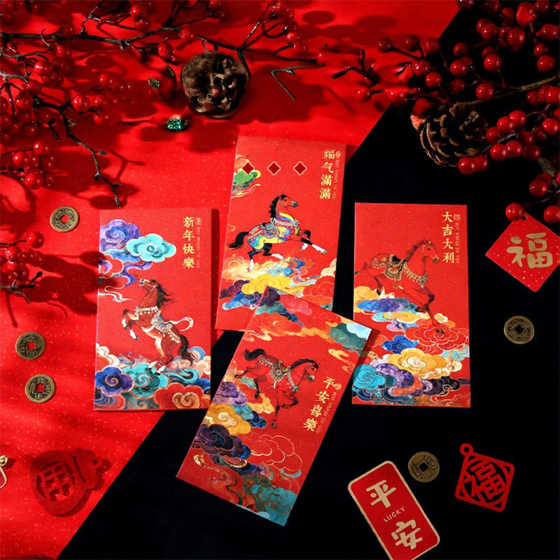 Buddha Stones para el Año del Caballo 2026, bendiciones de Año Nuevo, 6 sobres rojos chinos - image 16