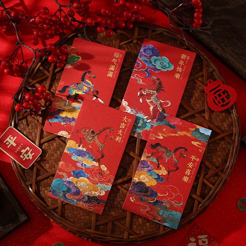 Buddha Stones para el Año del Caballo 2026, bendiciones de Año Nuevo, 6 sobres rojos chinos - image 7