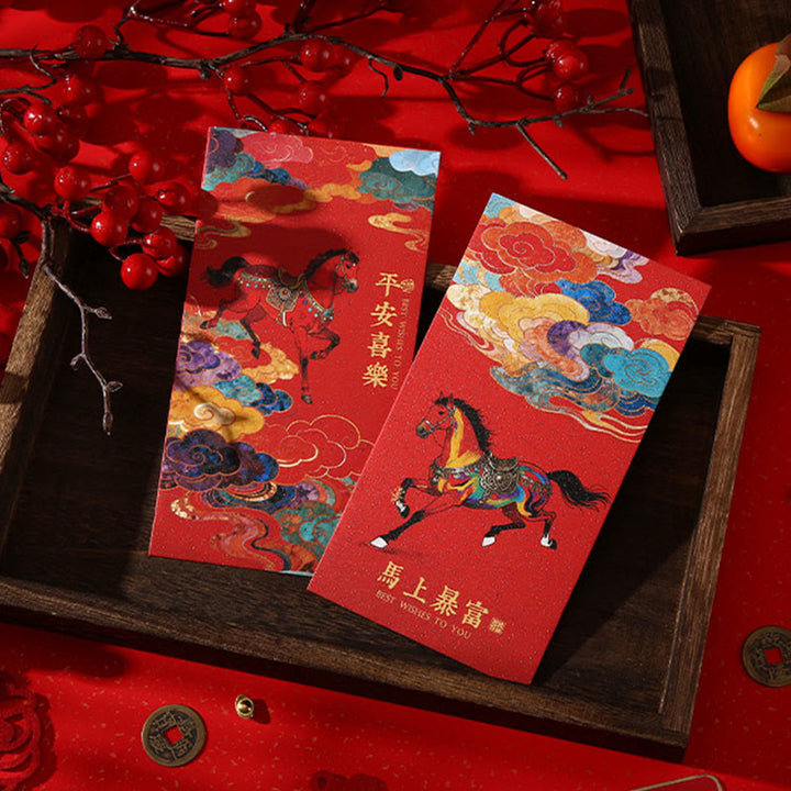 Buddha Stones para el Año del Caballo 2026, bendiciones de Año Nuevo, 6 sobres rojos chinos - image 15