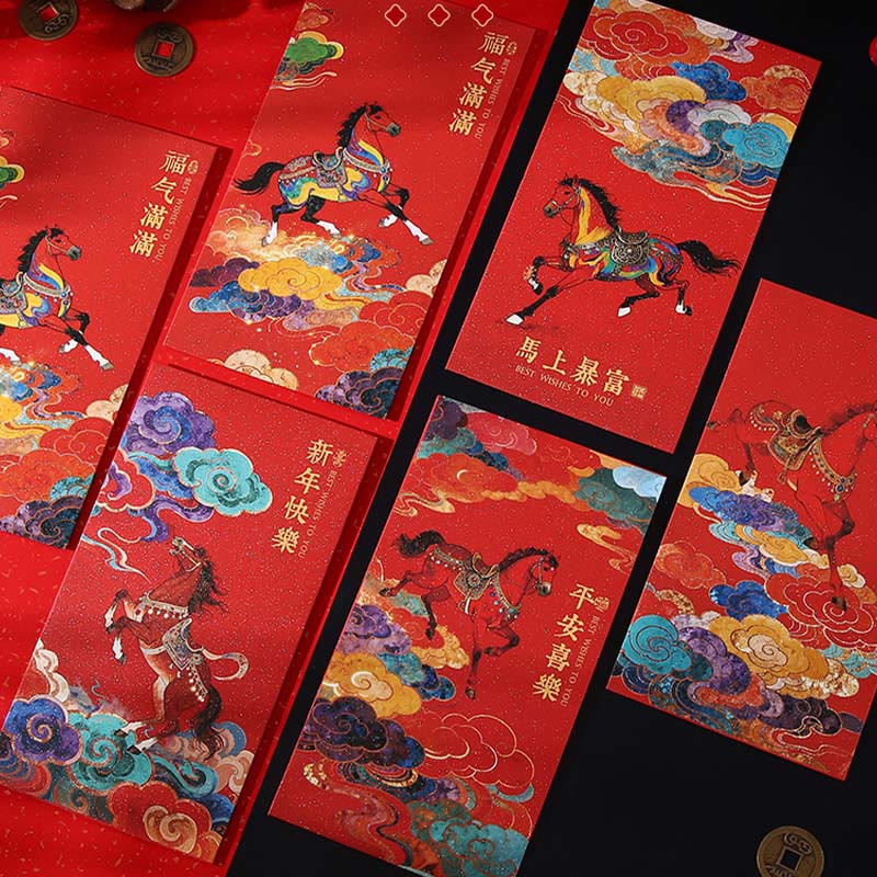 Buddha Stones para el Año del Caballo 2026, bendiciones de Año Nuevo, 6 sobres rojos chinos - image 18