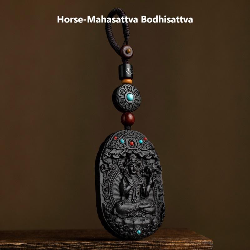 Buddha Stones, zodiaco chino, Buda natal, año del caballo, Om Mani Padme Hum, bendición de ébano y loto. - Bodhisattva Mahasattva Caballo - image 23