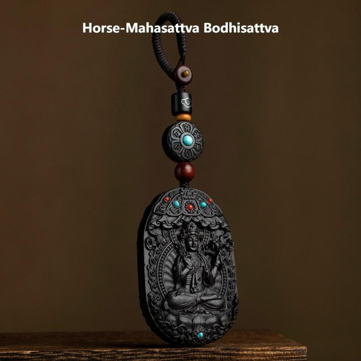 Buddha Stones, zodiaco chino, Buda natal, año del caballo, Om Mani Padme Hum, bendición de ébano y loto. - Bodhisattva Mahasattva Caballo - image 23