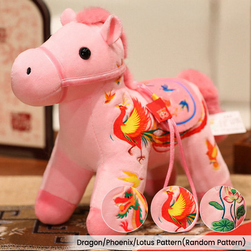 Muñeco de Buddha Stones del año del caballo, bambú, dragón, loto y fénix, para decoración del hogar. - Dragón rosa/Fénix/Caballo de loto (patrón aleatorio) - 20*9,5*16 cm - image 18