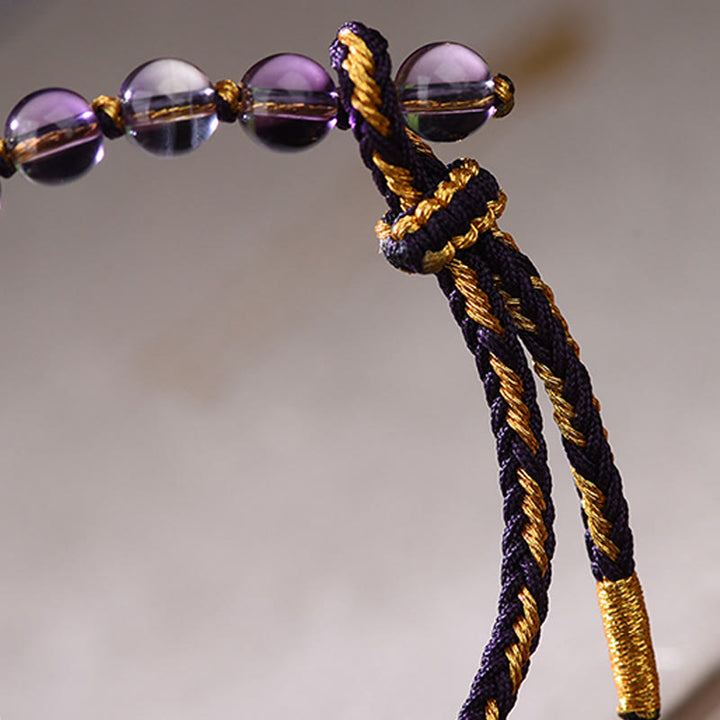 Pulsera de equilibrio para atraer la fortuna con Buddha Stones de los Cinco Emperadores, cobre, amatista, cinabrio, hilo negro y rojo. - image 15